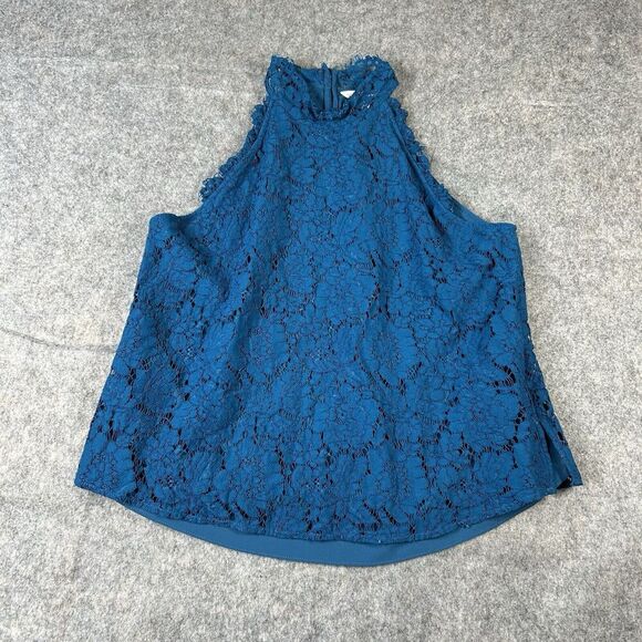 Diane von Furstenberg JEMMIE High Neck Floral Lace Halter Top Size Medium $268 - Picture 1 of 8